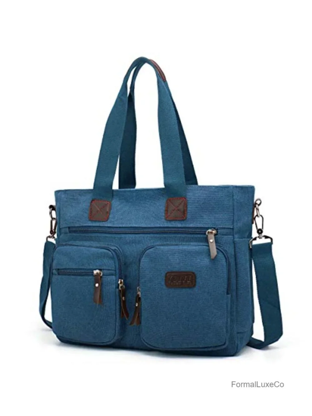 Canvas Satchel Handbag Women Work Tote Crossbody Purse Shoulder Bag Zipper Top